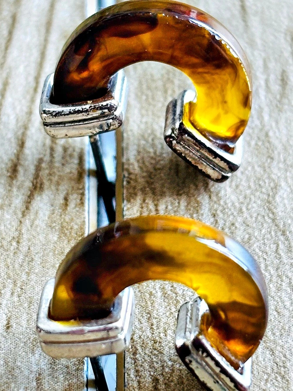 Tortoiseshell Hoop Earrings in Sterling Silver